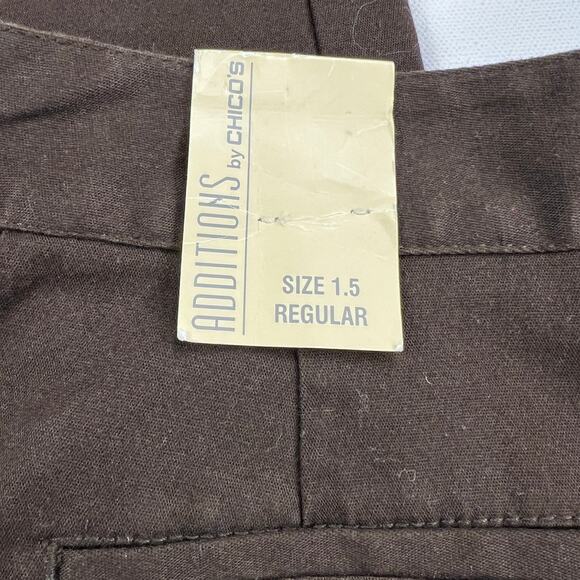 Additions by Chico's Chocolate Brown Cotton High Rise Chino Pants Size 10 (1.5) - Picture 5 of 12